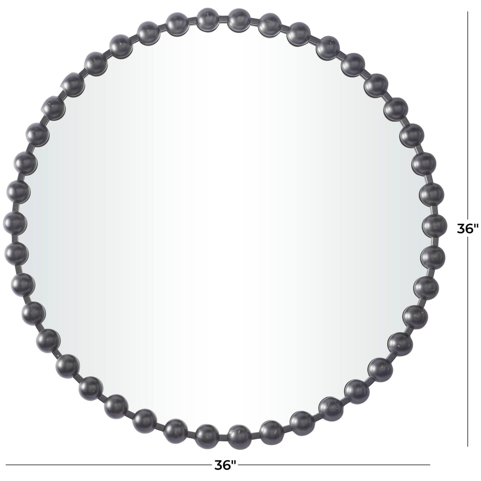 CosmoLiving by Cosmopolitan Dark Gray Metal Orb Framed Wall Mirror 36" x 2" x 36"